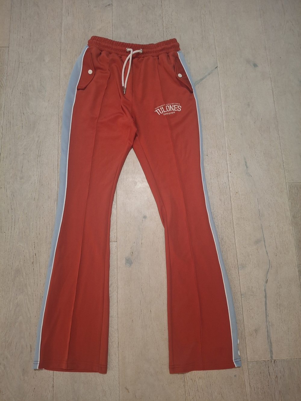 Red Track Joggers with Contrast Side Stripe